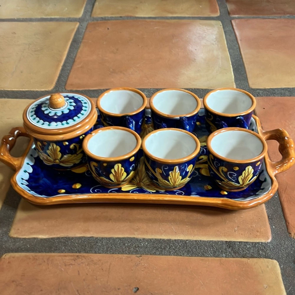Vintage Caltagirone Sicilian Espresso Set